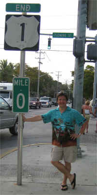 US Highway 1 begynder i KeyWest.... lige her !